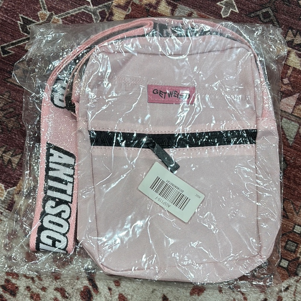 Anti Social Social Club Get Weird Pink Crossbody Bag - Picture 2 of 2